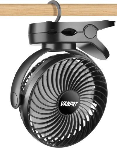 VANPRT 15.2 cm tragbarer hängender Clip-Ventilator, 5000 mAh