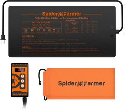 Spider Farmer Heizmatte für Pflanzen, Wärmematte Set mit