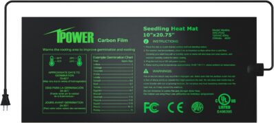 iPower 25,4 x 52,7 cm Aussaat-Wärmematte, verbesserte