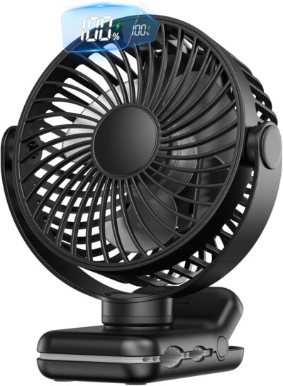 TOPK Klemmventilator, 5000mAh wiederaufladbarer kleiner