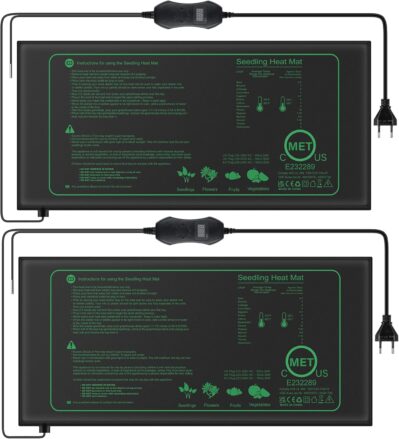 iFalarila 2er Pack Heizmatte Pflanzen mit Thermostat - 50W