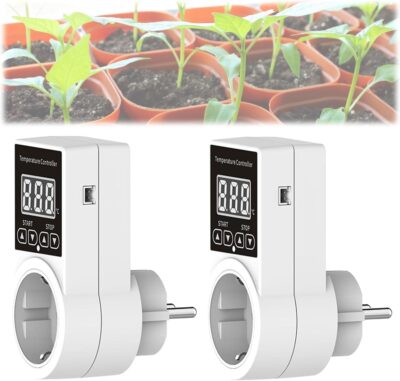 GOEDCH 2 Stück Thermostat Steckdose: Heizungsthermostat